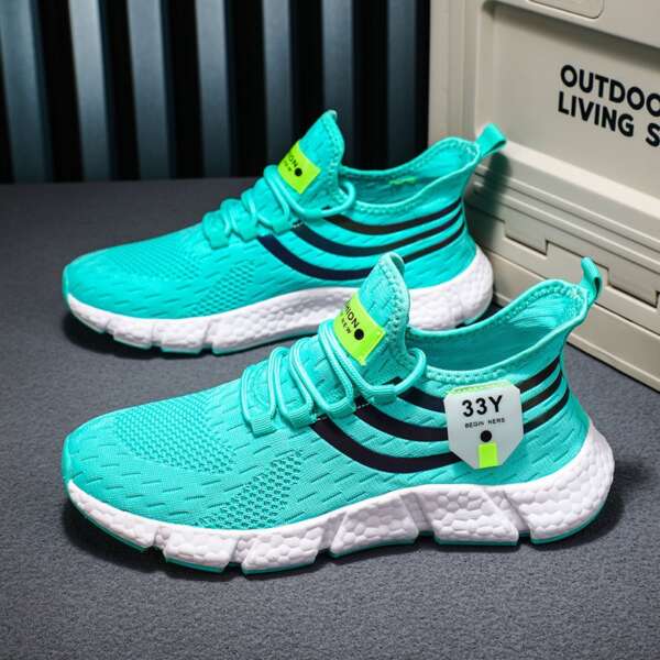 Men's running shoes men's lightweight sports shoes fly woven breathable fashionable men's shoes - Image 12