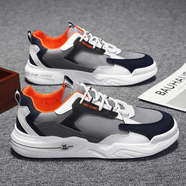 New Low-Top Men's Shoes Trendy Men's Round Toe Sneakers Mesh Breathable Shoes Casual Sports Shoes - Image 7