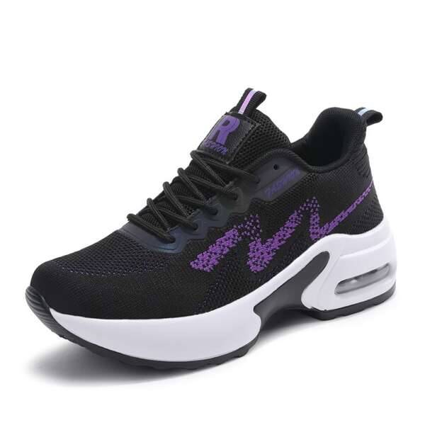 Inner height increasing women's sports shoes mesh breathable white shoes thick soled shoes soft soled shoes - Image 3