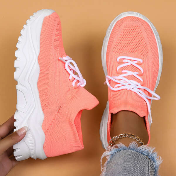 Sports women's shoes breathable fly woven socks shoes for lazy people one step on lazy shoes - Image 7