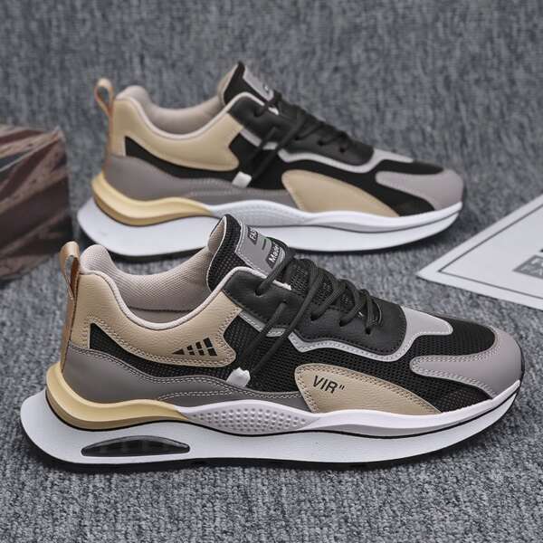 Men's summer new breathable mesh sports shoes men's Korean version trendy versatile thick sole running casual dad shoes men - Image 3