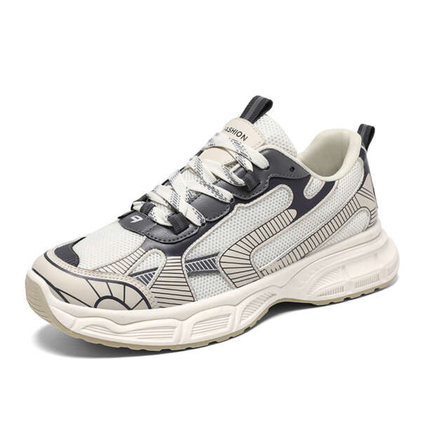 Breathable mesh sports shoes for men versatile thick soled casual running dad shoes for men - Image 5