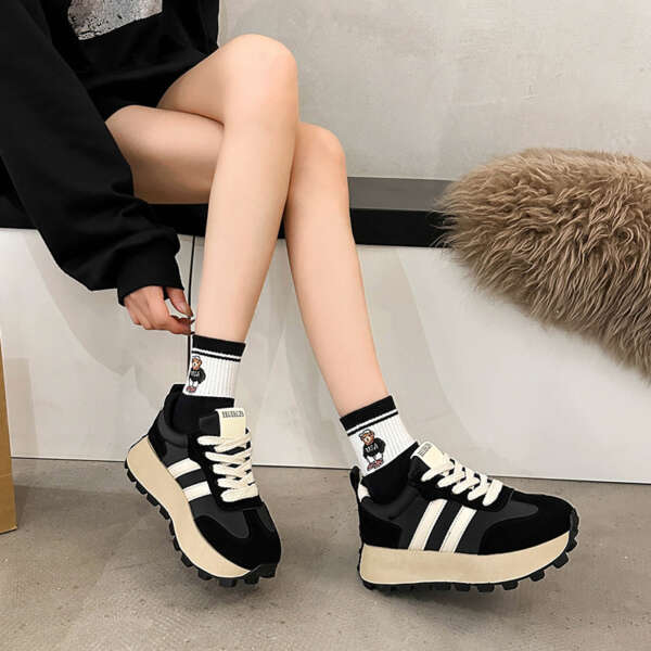 Melad color blocked thick sole sports Forrest Gump shoes for women retro casual dad shoes - Image 7