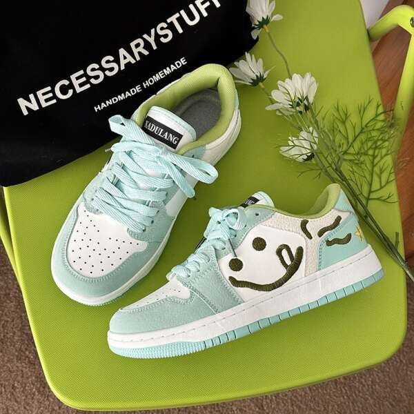 Mint green new skate shoes lovers casual sports skateboard shoes tide - Image 5