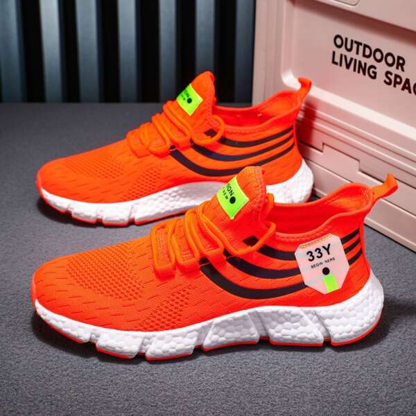 Men's running shoes men's lightweight sports shoes fly woven breathable fashionable men's shoes - Image 3