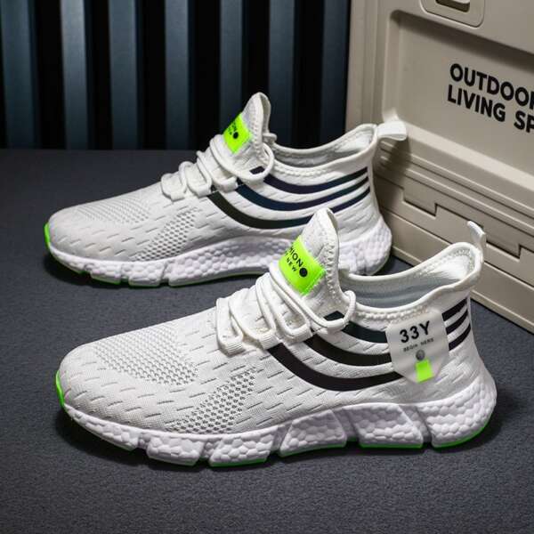 Men's running shoes men's lightweight sports shoes fly woven breathable fashionable men's shoes - Image 7