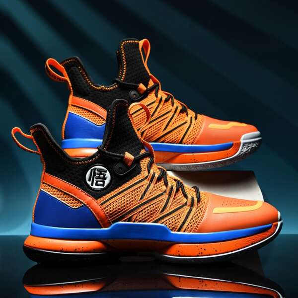 Summer high top basketball shoes with fly woven mesh surface for training sports shoes with rubber soles for men - Image 8