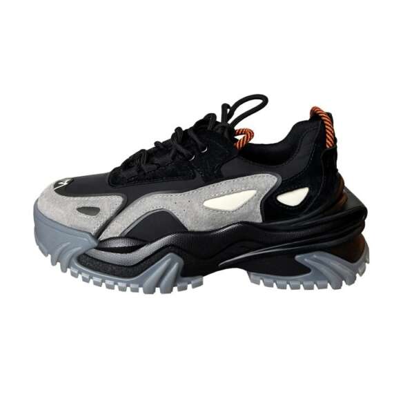 Thin Thick-Soled Spring Shoes New Middle-Heeled Cow Leather Stitching Net Red Sports Casual Shoes - Image 2