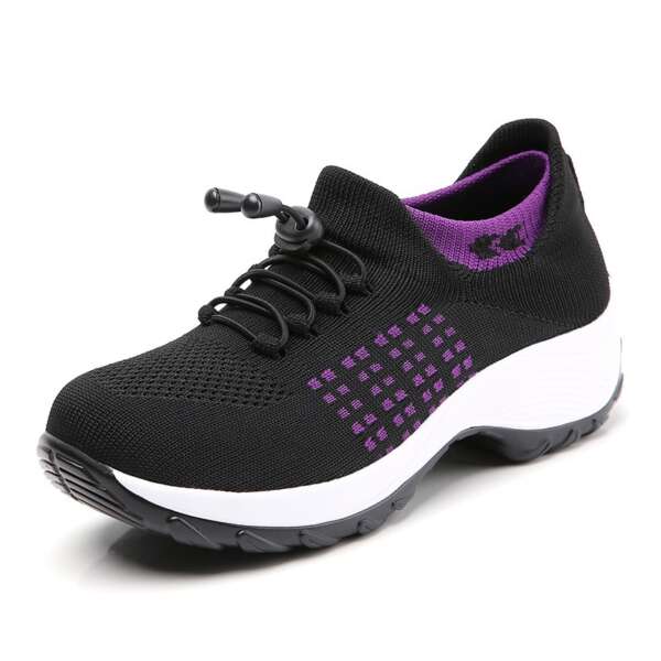 New Large Size High Elastic Fly Woven Breathable Shoes Fashion Light Socks Women's Sports Shoes - Image 11