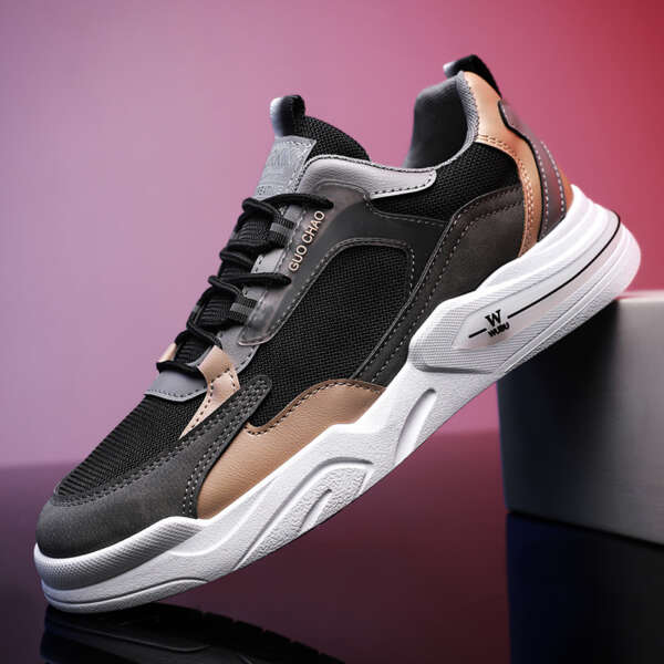 New Low-Top Men's Shoes Trendy Men's Round Toe Sneakers Mesh Breathable Shoes Casual Sports Shoes - Image 3
