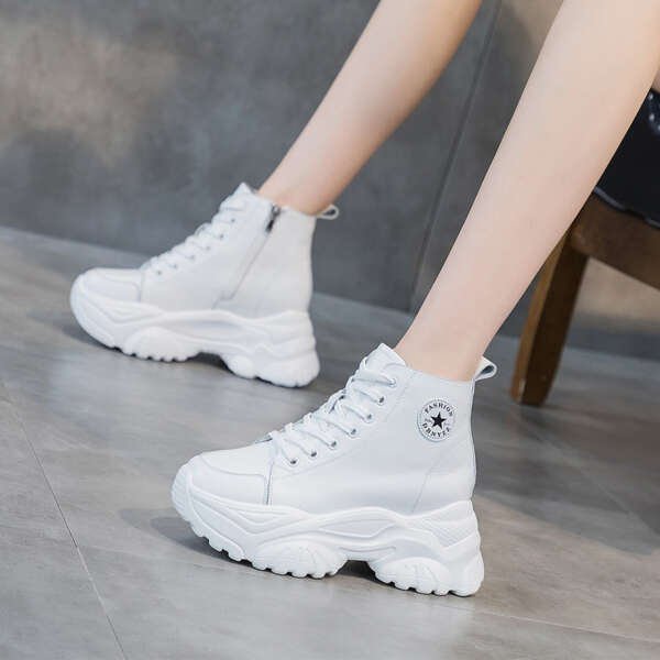 All-Match Small Size Small White Shoes Ins Trend Spring And Autumn Inner Heightening Shoes Women's Thick Bottom Sports Casual Shoes - Image 6