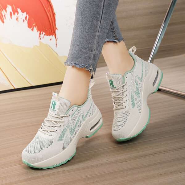 Inner height increasing women's sports shoes mesh breathable white shoes thick soled shoes soft soled shoes - Image 9