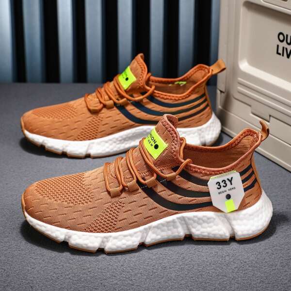Men's running shoes men's lightweight sports shoes fly woven breathable fashionable men's shoes - Image 4