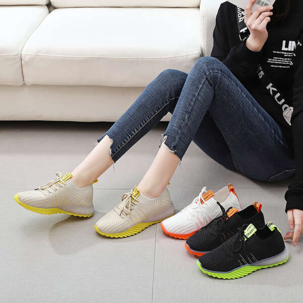Dad Shoes Spring And Summer New Coconut Shoes Korean Version Fashion Textile Flying Woven Casual Sports Shoes Ins Women's Shoes Trend - Image 2