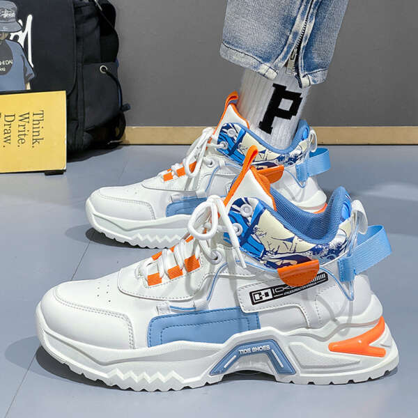 Men's new sports shoes, men's versatile, with height increasing, casual running, dad's trendy shoes - Image 4