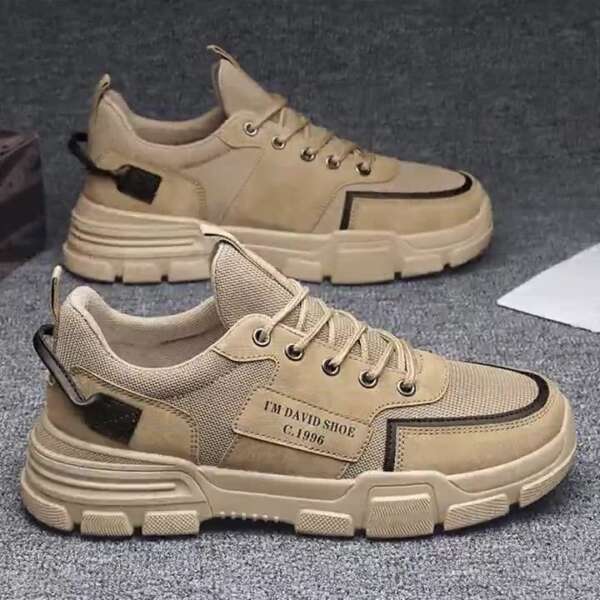 Lightweight and durable workwear, black board shoes for work, sports, leisure, breathable men's shoes - Image 5