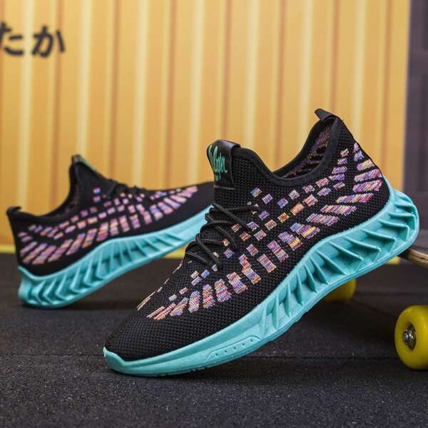 Men's Flying Weave Breathable Casual Shoes Korean Edition Trendy Running Shoes Fashion Student Shoes Sports Shoes - Image 3