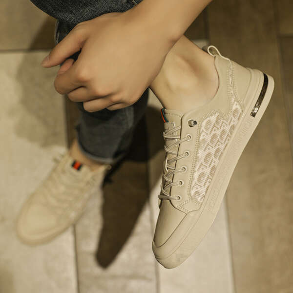 Trendy student casual sports shoes men's low cut lace up outer board shoes - Image 3
