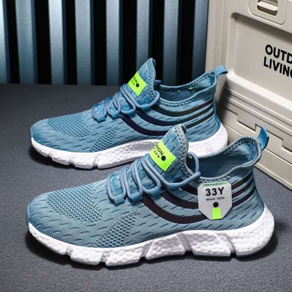 Men's running shoes men's lightweight sports shoes fly woven breathable fashionable men's shoes - Image 5