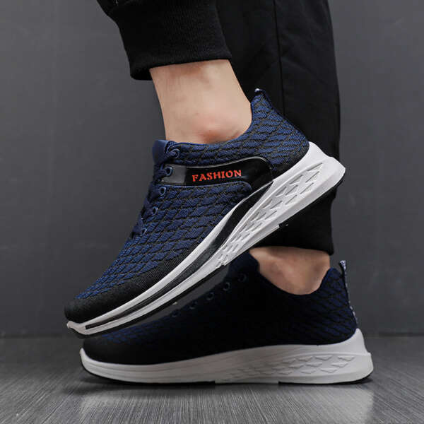 Spring And Autumn New Casual Shoes Mesh Breathable Running Shoes Fashion Sports Shoes Men - Image 2