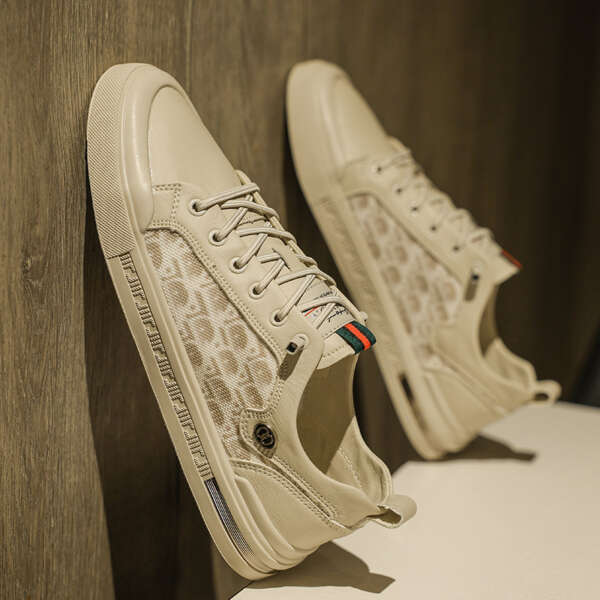 Trendy student casual sports shoes men's low cut lace up outer board shoes - Image 4