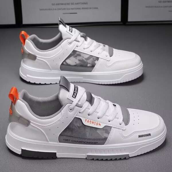 Breathable white shoes for men and students sports and leisure board shoes - Image 6