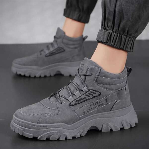 Breathable high top workwear shoes for men anti slip and wear-resistant sports and leisure safety shoes - Image 6