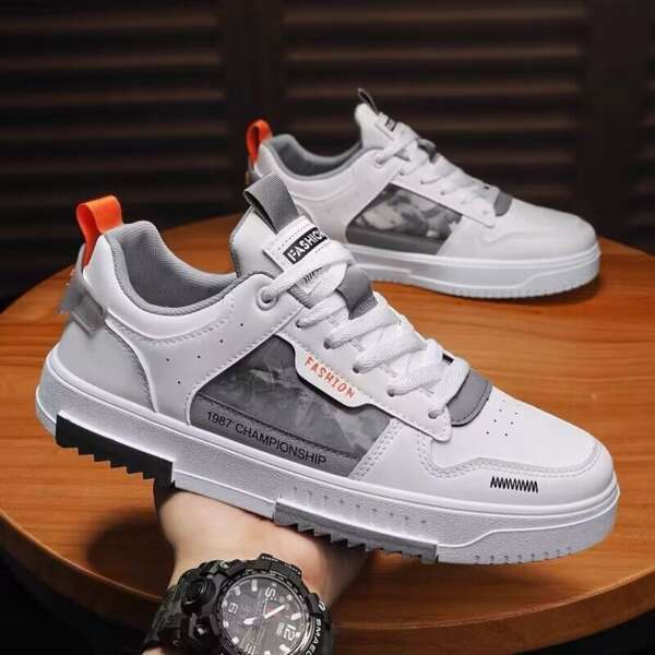 Breathable white shoes for men and students sports and leisure board shoes - Image 2