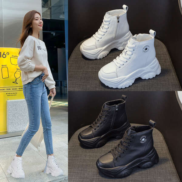 All-Match Small Size Small White Shoes Ins Trend Spring And Autumn Inner Heightening Shoes Women's Thick Bottom Sports Casual Shoes - Image 3