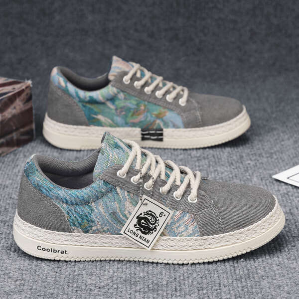 Trendy and versatile sports and leisure board shoes men's linen shoes - Image 3