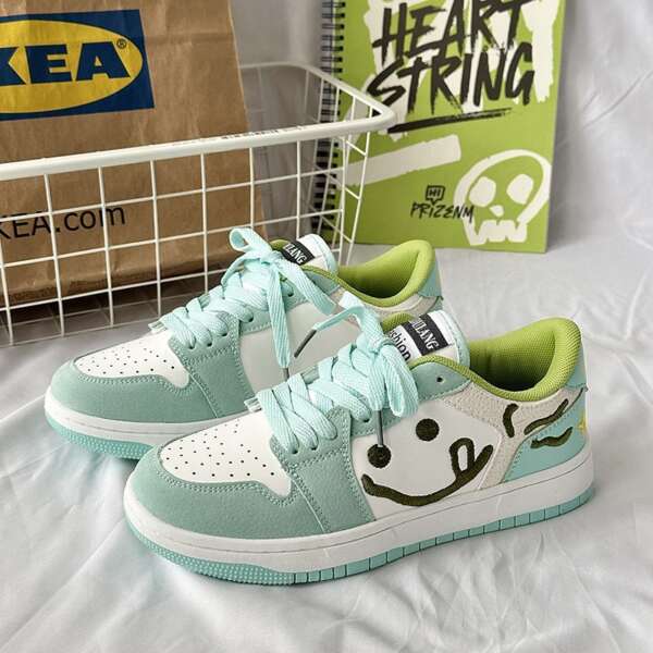 Mint green new skate shoes lovers casual sports skateboard shoes tide - Image 6
