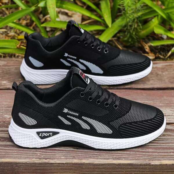 Men's shoes, trendy shoes, spring and summer waterproof and anti slip shoes, new casual shoes, soft soled running shoes, black mesh sports shoes for men - Image 7