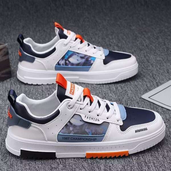 Breathable white shoes for men and students sports and leisure board shoes - Image 5