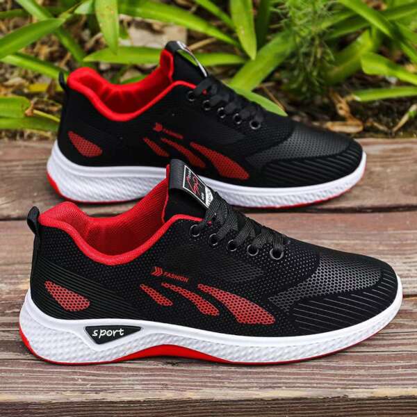 Men's shoes, trendy shoes, spring and summer waterproof and anti slip shoes, new casual shoes, soft soled running shoes, black mesh sports shoes for men - Image 6