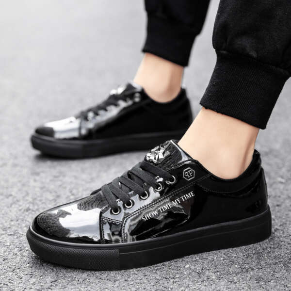 Fashionable board shoes low cut trendy casual sports shoes shiny flat bottomed trendy shoes - Image 7