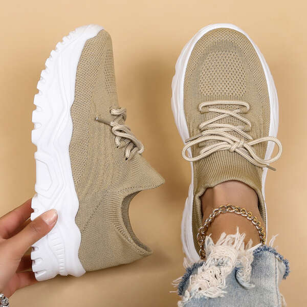 Sports women's shoes breathable fly woven socks shoes for lazy people one step on lazy shoes - Image 8