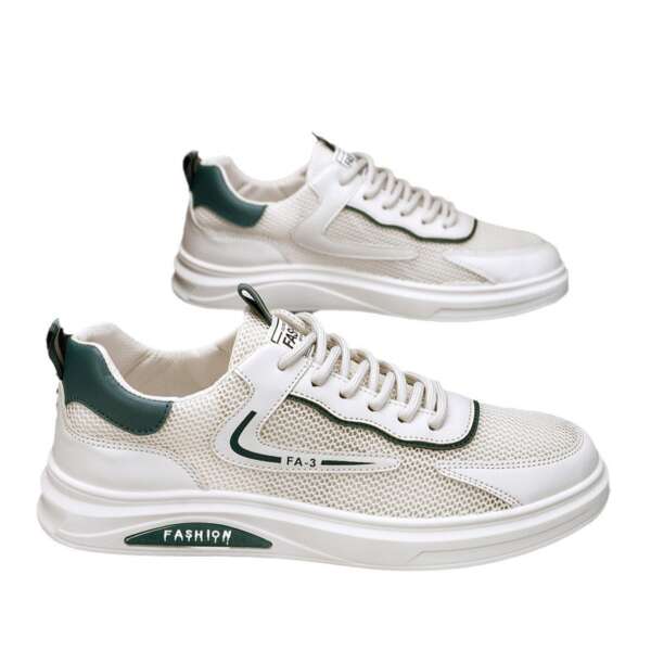 Small white board shoes, summer breathable mesh, hollowed out mesh, sports casual and wear-resistant shoes for men - Image 5