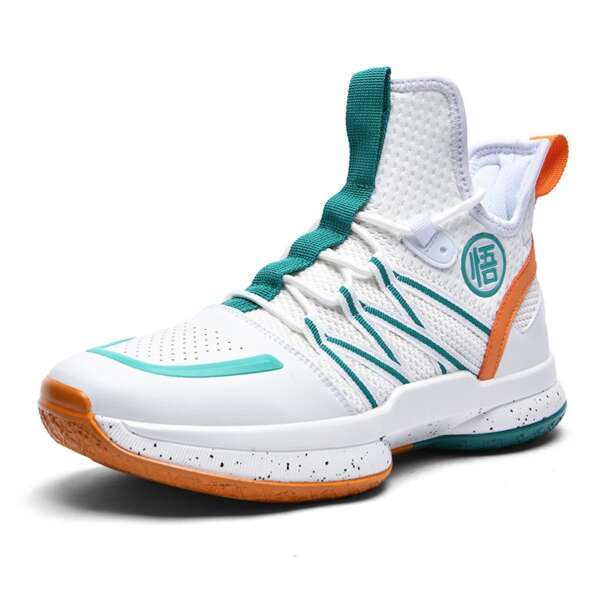 Summer high top basketball shoes with fly woven mesh surface for training sports shoes with rubber soles for men - Image 5