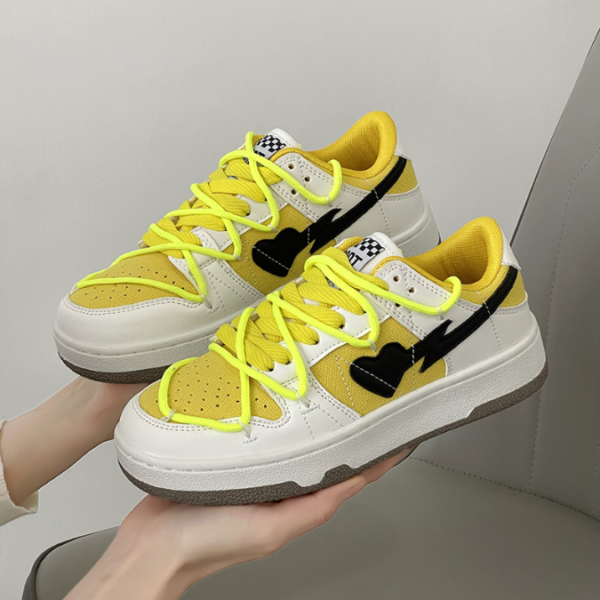 Summer ins color matching sports trend casual shoes in stock with cross straps low top small white shoes, breathable board shoe