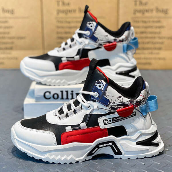 Men's new sports shoes, men's versatile, with height increasing, casual running, dad's trendy shoes - Image 7