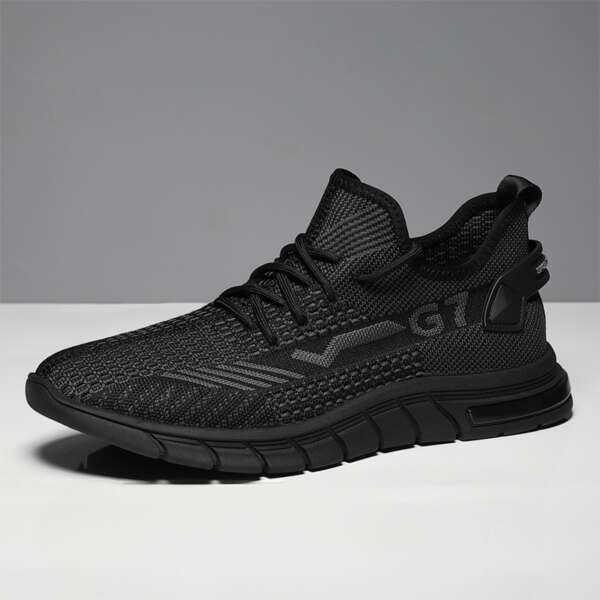 Flying Woven Sports Men's Shoes Summer Breathable Casual Shoes New Trend Mesh Coconut Shoes Men's Running Shoes - Image 5