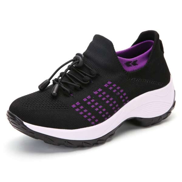New Large Size High Elastic Fly Woven Breathable Shoes Fashion Light Socks Women's Sports Shoes - Image 7